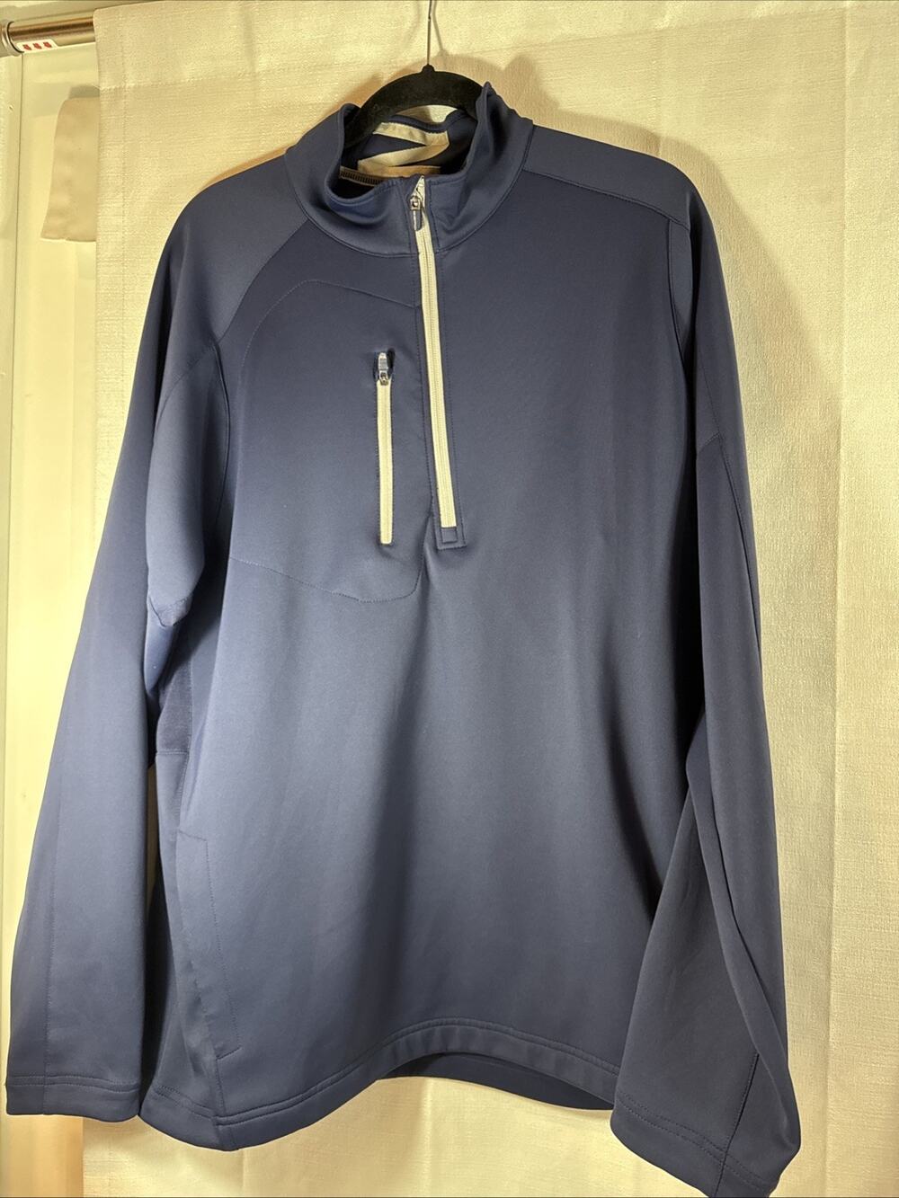 Zero Restriction Tour Series 1/4 Zip Pullover Navy/METALLIC SILVER Size XXL